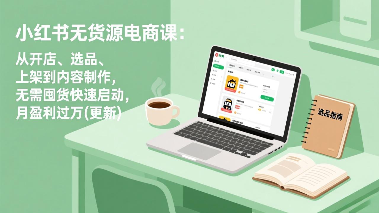 （18127期）小红书无货源电商课(4月20更新)：从开店、选品、上架到内容制作，无需囤货快速启动，月盈利过万