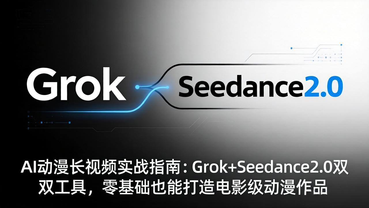 (18153期)AI动漫长视频实战指南:Grok+Seedance2.0双工具,零基础也能打造电影级动漫作品