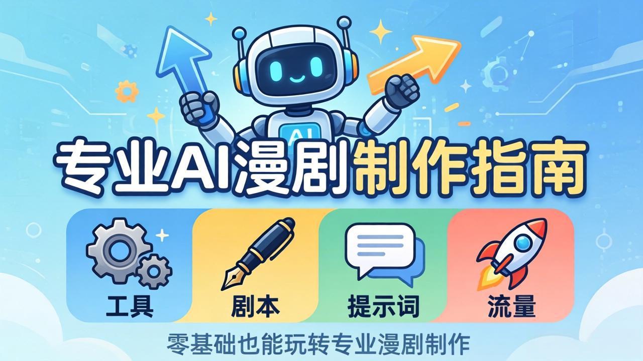 （18190期）专业AI漫剧制作指南：工具+剧本+提示词+流量全流程，零基础也能玩转专业漫剧制作