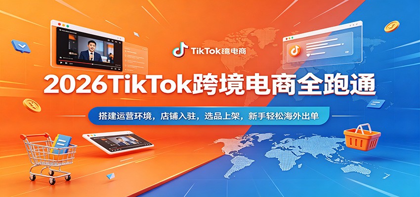 2026TikTok跨境电商全跑通：搭建运营环境，店铺入驻，选品上架，新手轻松海外出单