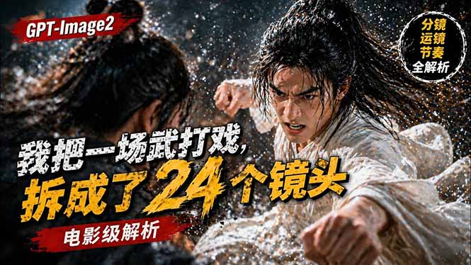 (18212期)用GPT-Image2,把一段武打对决拆成24个连续镜头,从人物建立、动作衔接、运镜节奏,到情绪爆发