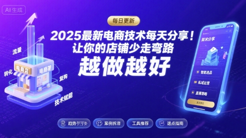 2026最新电商技术每天分享,让你的店铺少走弯路,越做越好(更新26年04月)