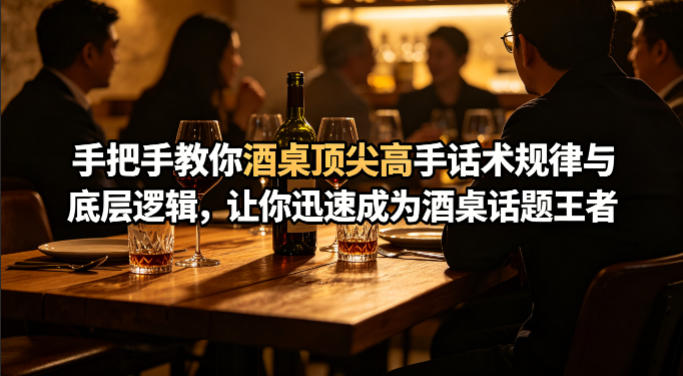 付费文章：手把手教你酒桌顶尖高手话术规律与底层逻辑，让你迅速成为酒桌话题王者(二十年全网独家经验分享)