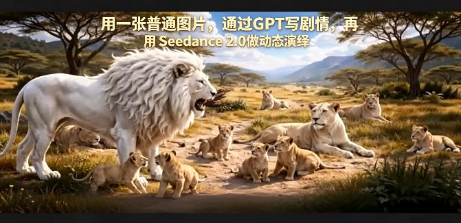 用一张普通图片，通过GPT写剧情，再用Seedance 2.0做动态演绎，居然能生成迪士尼风格搞笑动画